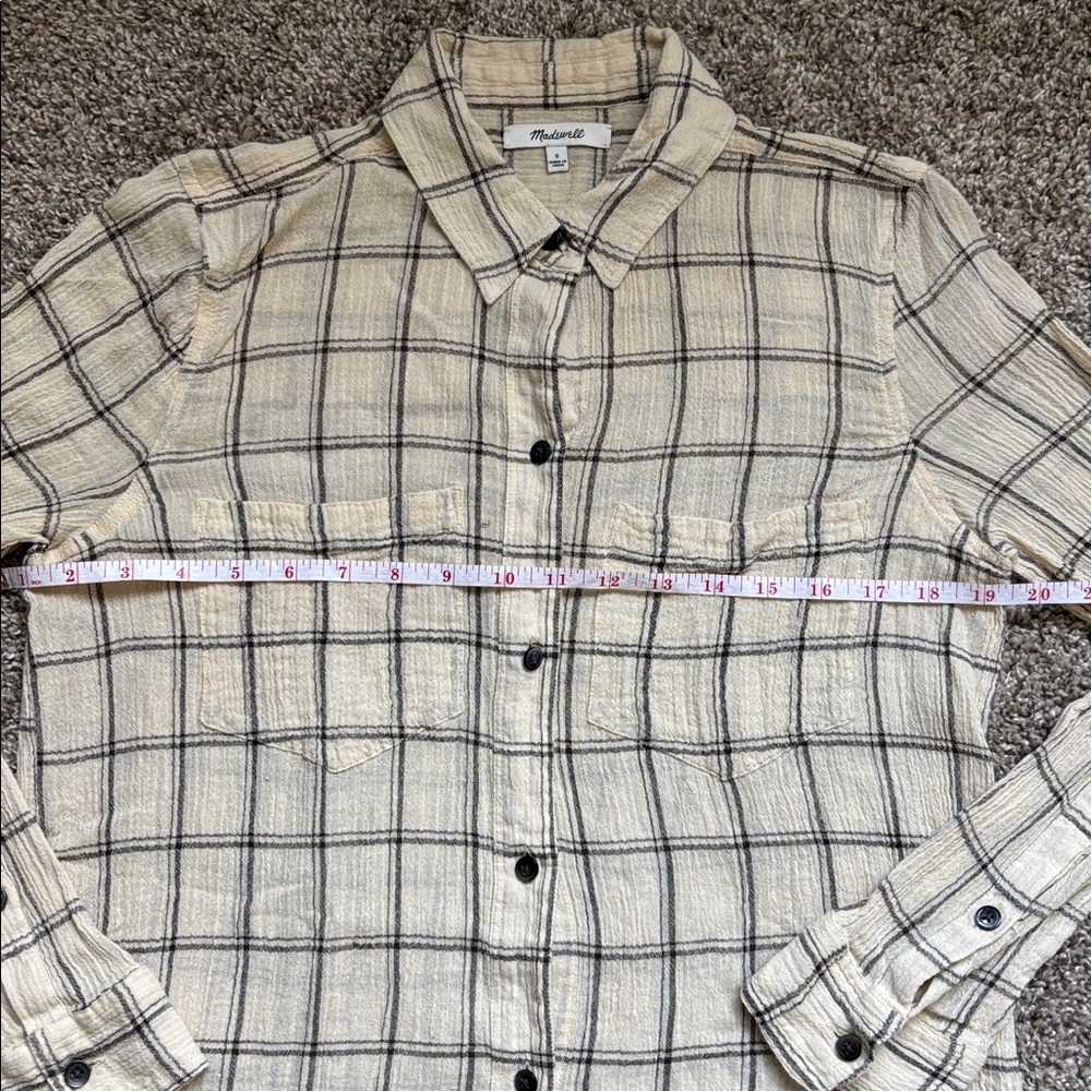 Madewell Women’s Plaid Flannel Button Down Shirt 100% COTTON Size S - Picture 3 of 9